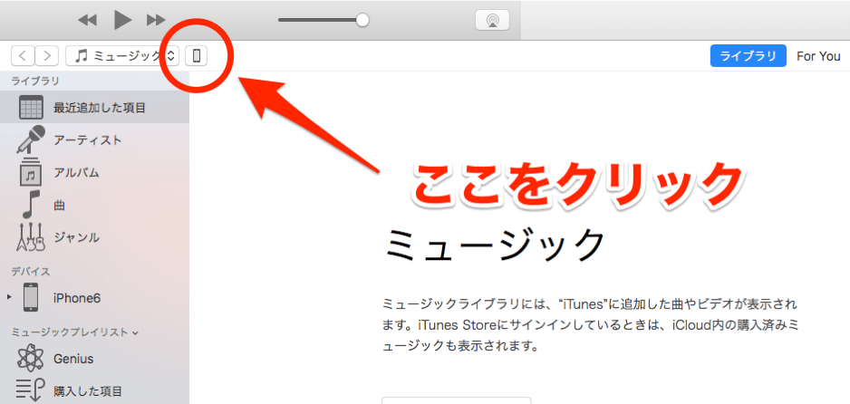 ITunesにIphoneのアイコンが表示